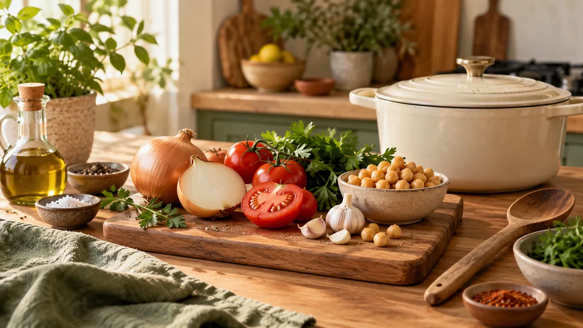 Preparing a home-cooked meal beside a pot