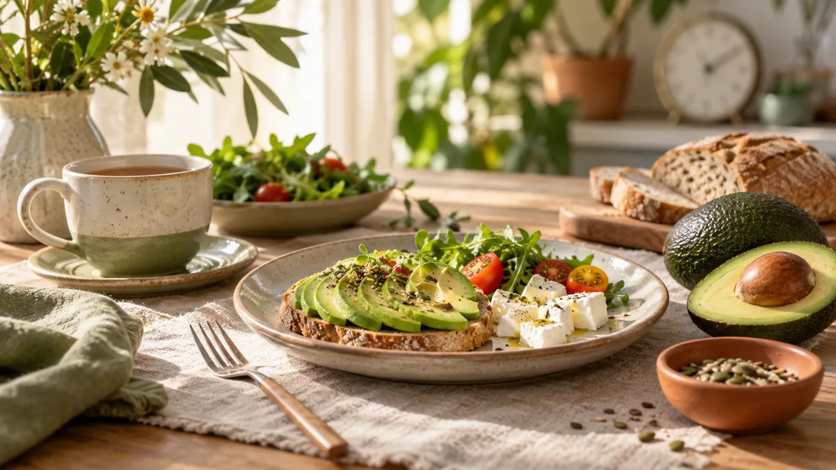 Simple breakfast in a quiet atmosphere in the morning