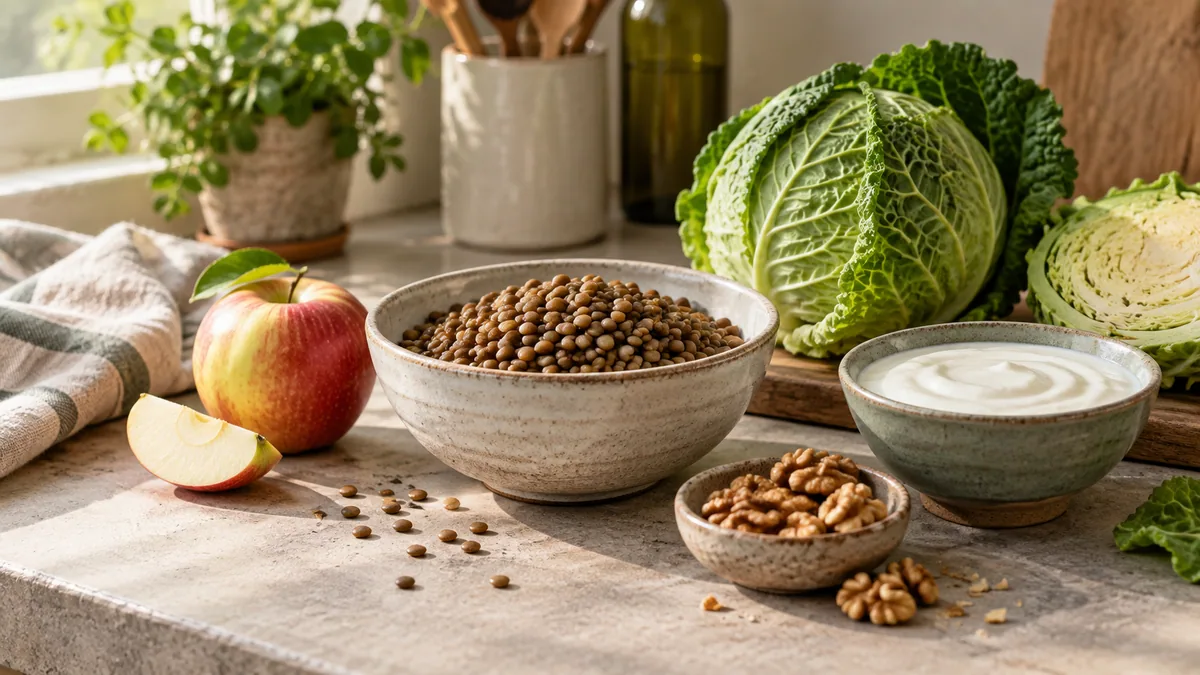 Simple and accessible food in an everyday arrangement
